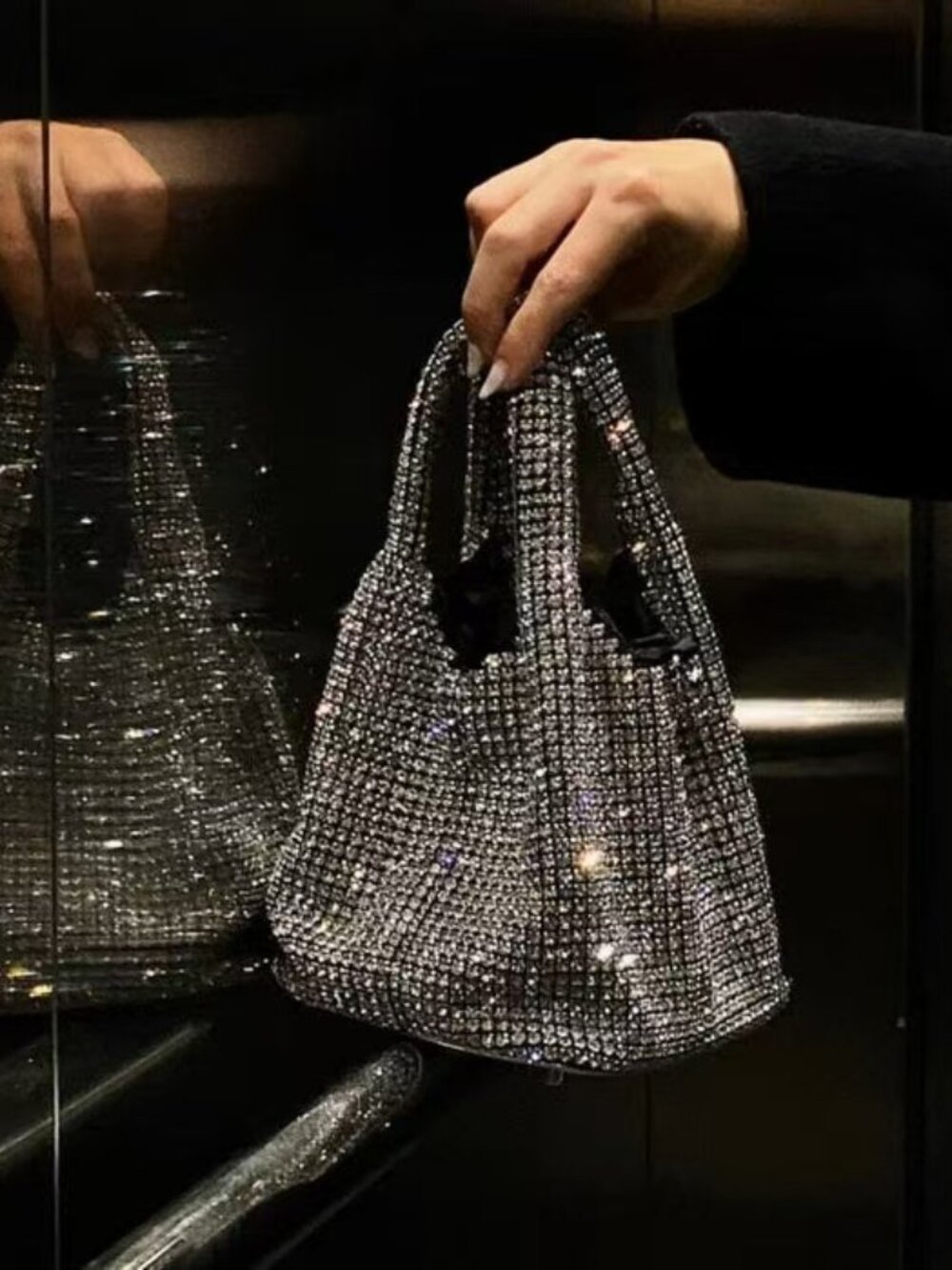 Steve madden shiny Metallic Glitter rhinestone bag